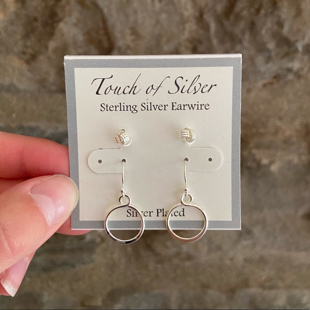 Macy’s Sterling Silver Earring Set - Picture 1 of 2
